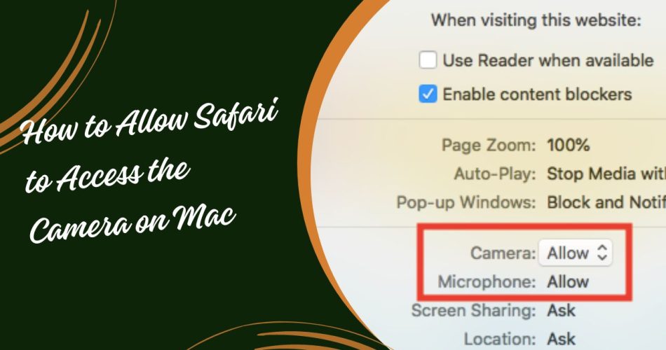Allow Safari to Access the Camera on Mac