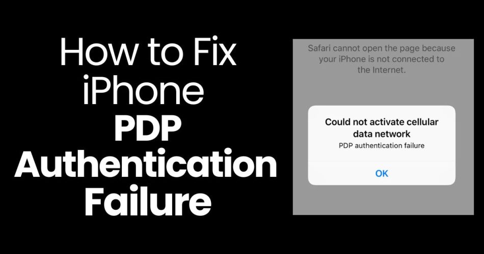 iPhone PDP Authentication Failure